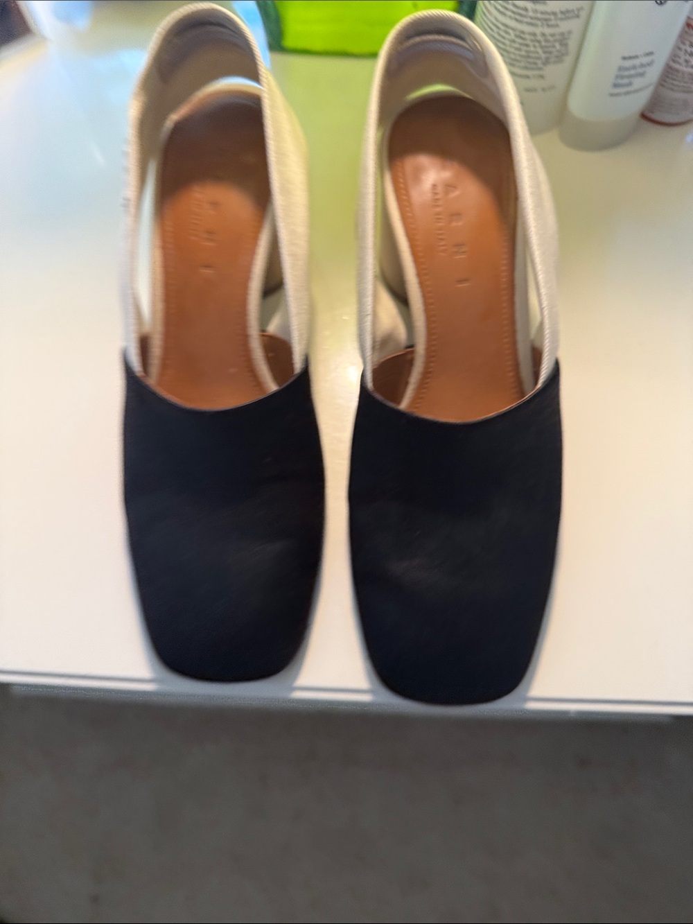 Marni Women’s Two-Tone Slingback Flats - Black and Cream Worn once!!